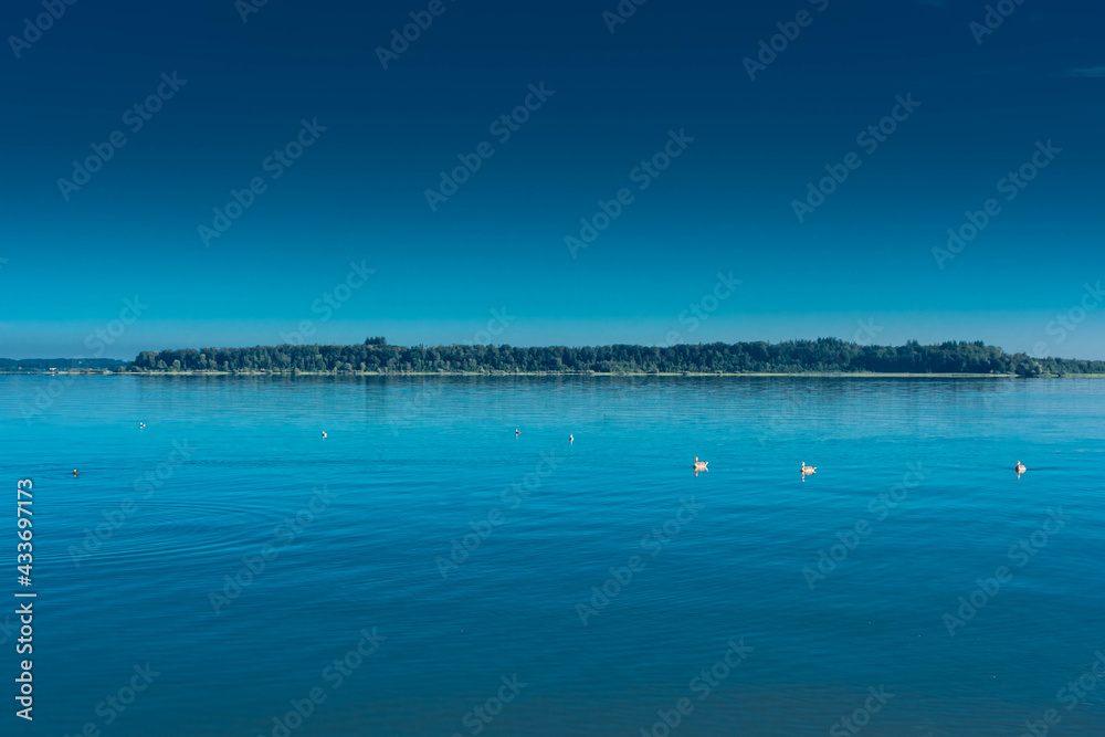 The Chiemsee Lake in the Bavarian Alps Germany