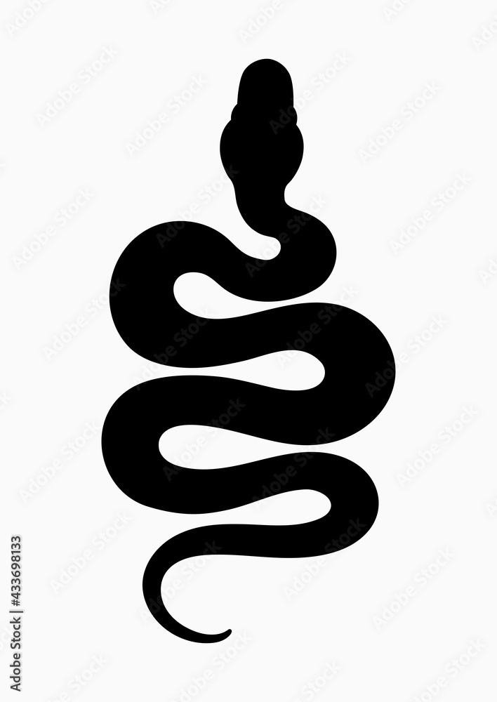 Fototapeta premium Black silhouette snake. Vector illustration EPS10