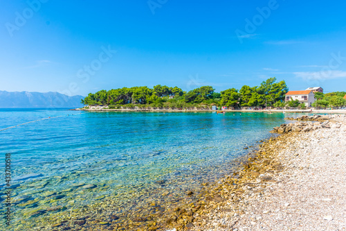 Amazing beach of the Sucuraj Harbor  Hvar  Croatia