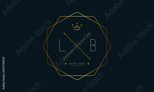 
L/B letter stylish luxury hexagonal logo is golden and white color, L/B letter logo design, L/B Business abstract vector logo monogram template.
