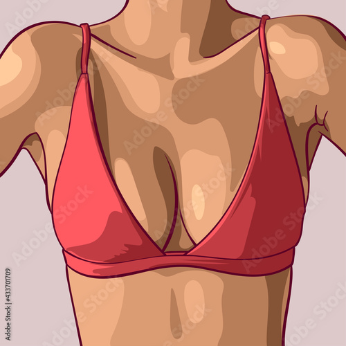 Female sexy breast. Vector illustration