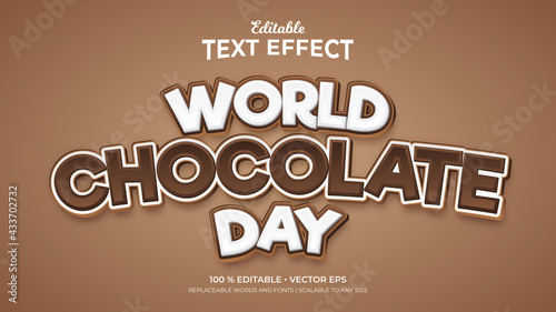 World Chocolate Day 3d Style Editable Text Effects Template