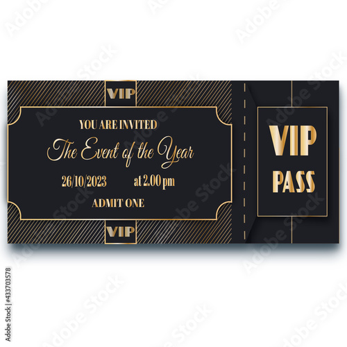 Golden ticket vip pass admit one