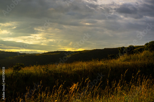 sunset over the hills