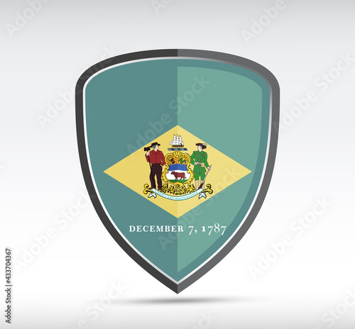 Shield icon with Delaware State Flag Free Download Shield icon with Delaware State Flag - GFXLoad