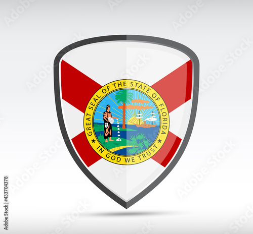 Free Download Shield icon with Florida State Flag - GFXLoad