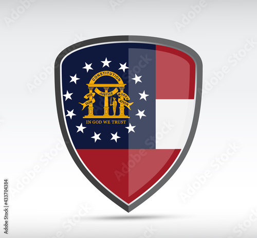 Shield icon with Georgia State Flag Free Download Shield icon with Georgia State Flag - GFXLoad