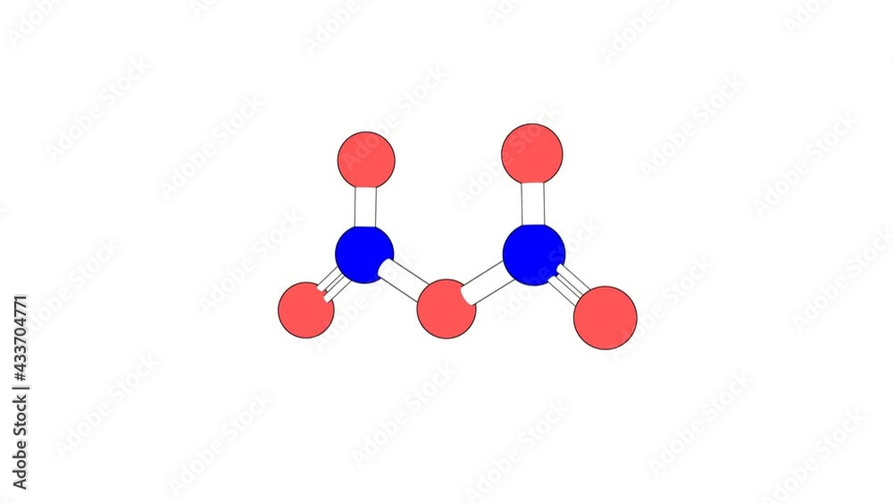 360º realistic 3D view of Dinitrogen Pentoxide as a seamless loop over a white opaque background with alpha mask. Also called dinitrogen pentaoxide and nitrogen pentoxide. 360º realistic 3D view of Dinitrogen Pentoxide as a seamless loop over a white opaque background with alpha mask. Also called dinitrogen pentaoxide and nitrogen pentoxide.