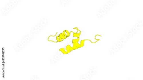 360º 3D rendering of a biological molecule. Solution structure of the RSGI RUH-046, a UBA domain from human Next to BRCA1 gene 1 protein (KIAA0049 protein) R923H variant photo