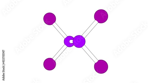 360º realistic 3D view of Diphosphorus Tetraiodide as a seamless loop over a white opaque background with alpha mask. Also called hypodiphosphorous tetraiodide and phosphorus iodide.