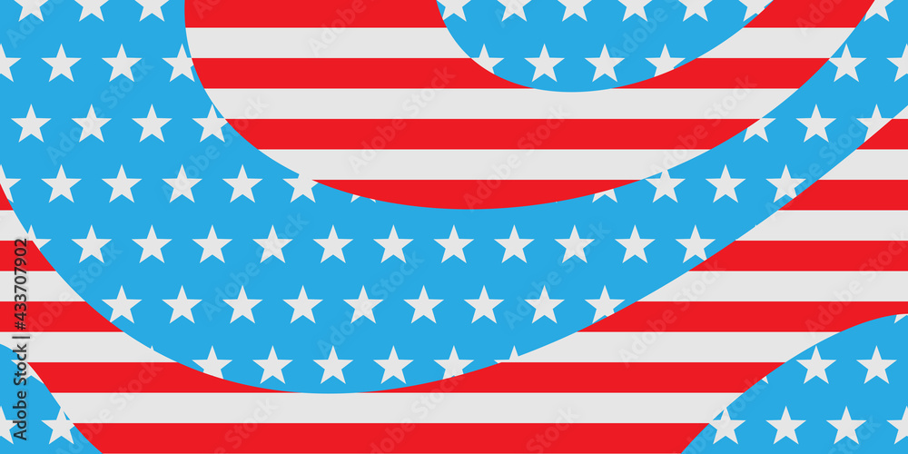 Fototapeta premium USA independence day abstract background with elements of american flag in red and blue colors