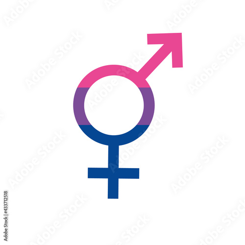 Vector flat bi bisexual bigender flag sign isolated on white background
