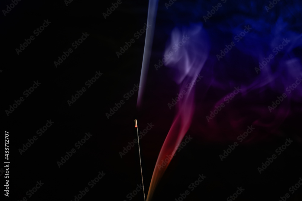 incense stick and smoke with colors incense stick and smoke with colors