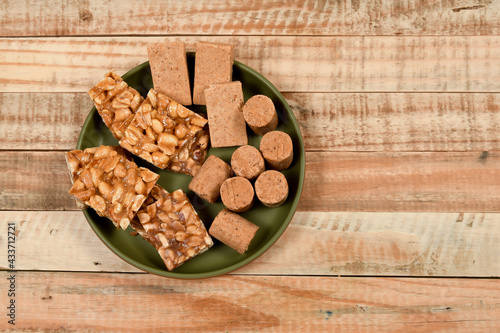 Pe de moleque and pacoca, typical Brazilian peanut sweets eaten at the June parties photo