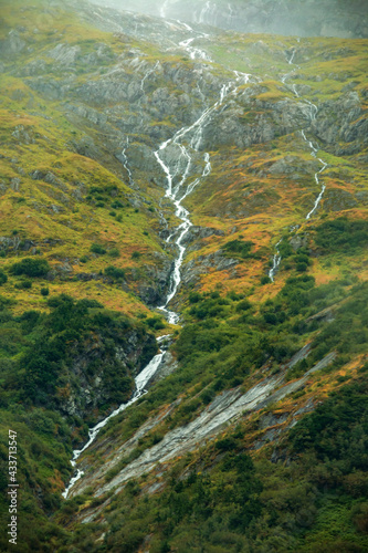 dramatic autumn landscape taken in Portage River and Portage Glacier near Anchorage.Alaska