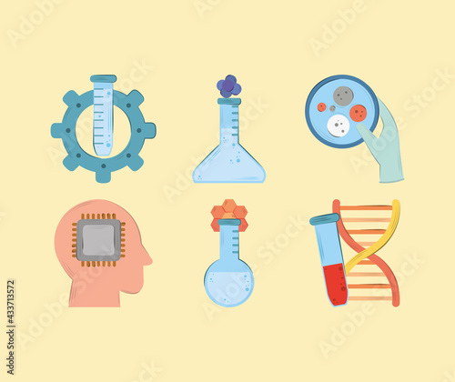 bioengineering icons set