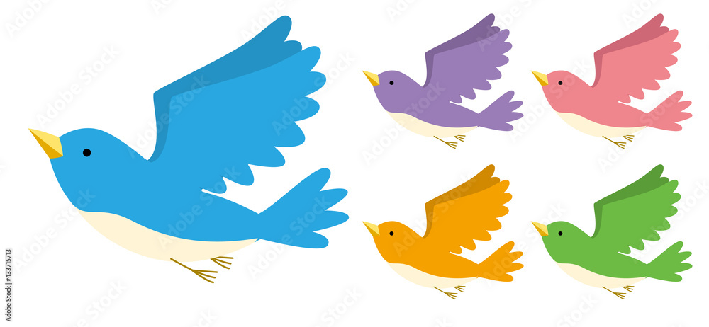 鳥が羽ばたいているイラスト素材 Stock Vector Adobe Stock
