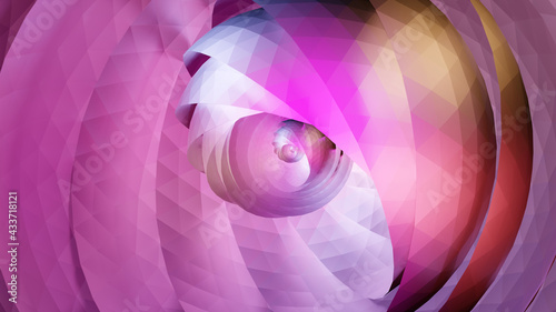 Colorful advance globe and circular shield structure (3D Rendering)