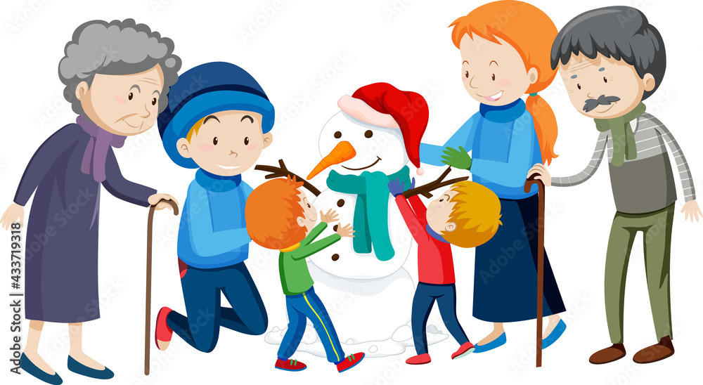 Member of family cartoon character on white background Member of family cartoon character on white background