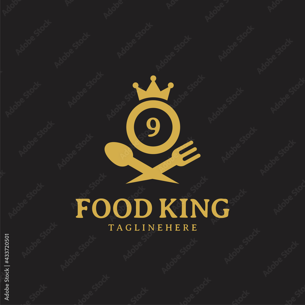 Initial number 9 food Logo Design Template. Illustration vector graphic. Design concept fork,spoon and chef hat With number symbol. Perfect for cafe, restaurant, cooking business Initial number 9 food Logo Design Template. Illustration vector graphic. Design concept fork,spoon and chef hat With number symbol. Perfect for cafe, restaurant, cooking business