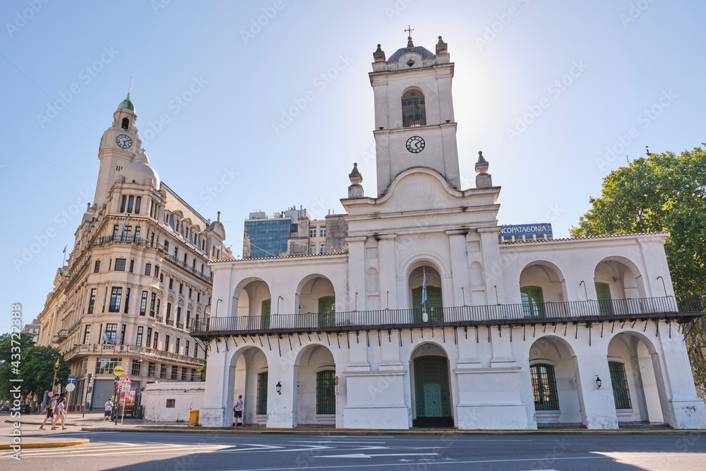 Cabildo building and Legislature or Ayerza Palace, in Buenos Aires, Argentina