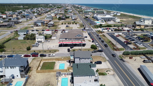 Long lines for fuel during gasoline shortage Kill Devil Hills North Carolina photo