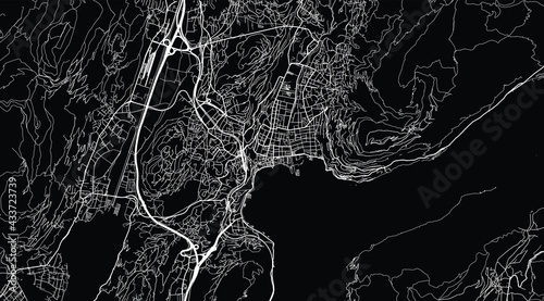 Urban vector city map of Lugano, Switzerland, Europe