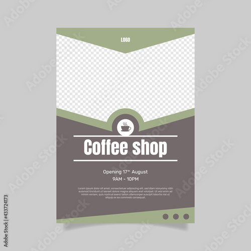 Poster template for coffee shop. - Vector.