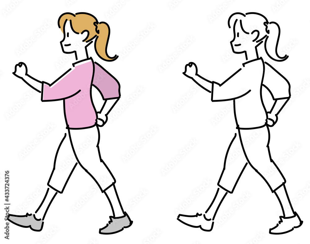 ウォーキングする女の子 ウォーキングする女の子