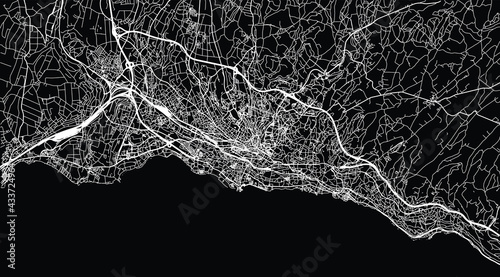 Urban vector city map of Lausanne, Switzerland, Europe