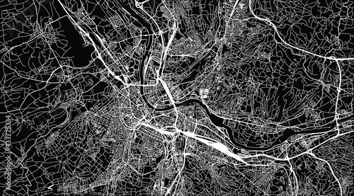 Urban vector city map of Basel, Switzerland, Europe