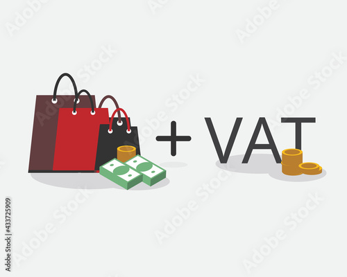 value added tax or VAT from buying products or shopping