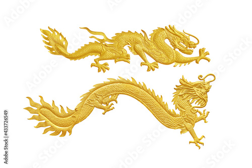  Golden Dragon isolated