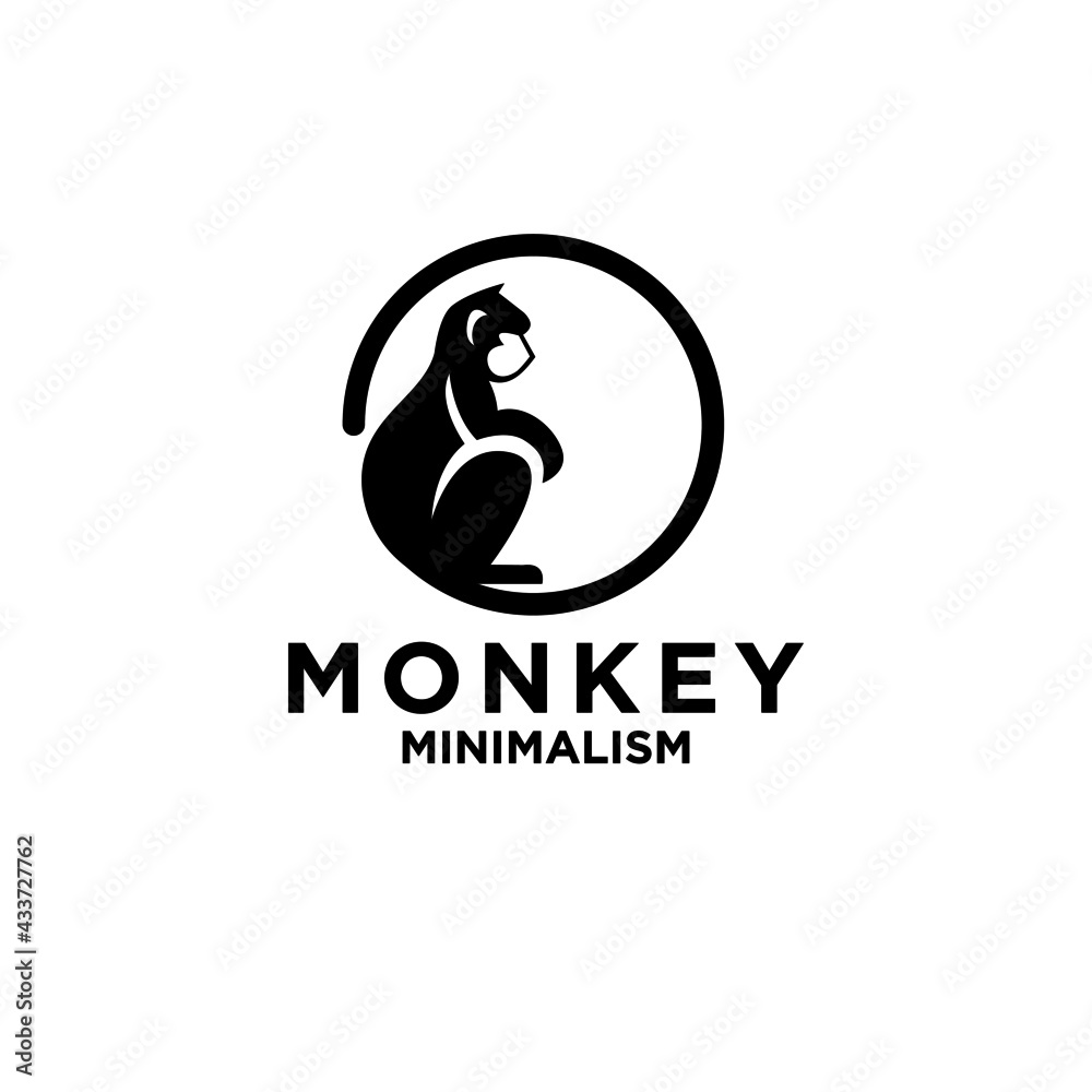 premium minimalism monkey vector logo icon illustration design isolated backgroundpremium minimalism monkey vector logo icon illustration design isolated background