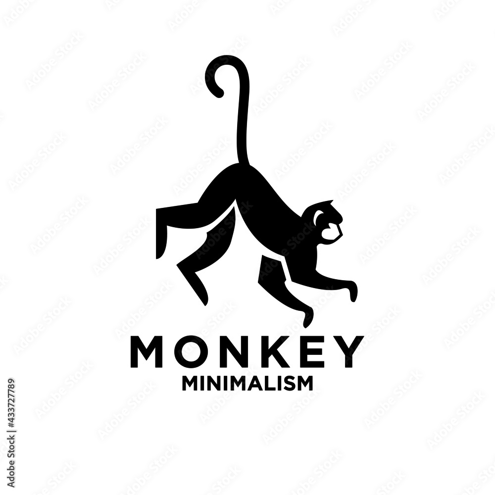 premium minimalism monkey vector logo icon illustration design isolated backgroundpremium minimalism monkey vector logo icon illustration design isolated background
