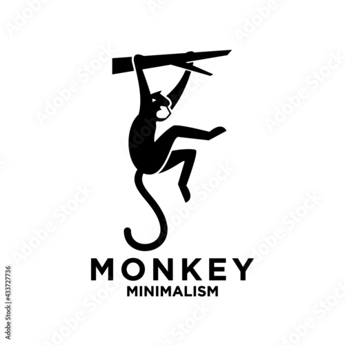 premium minimalism monkey vector logo icon illustration design isolated backgroundpremium minimalism monkey vector logo icon illustration design isolated background photo