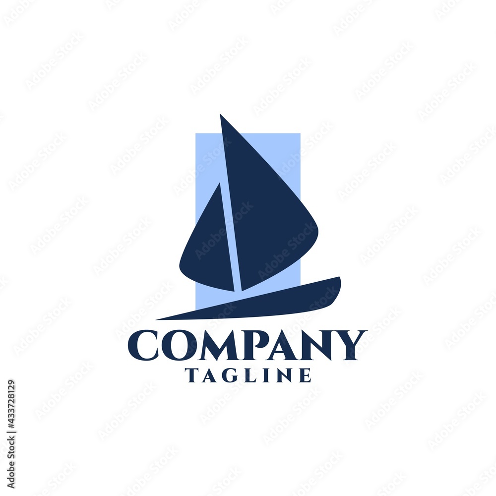 Fototapeta premium The illustration of a yacht is suitable for logos related to the marine industry.