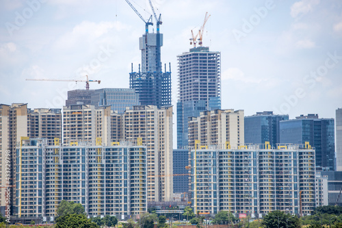 Residential buildings in commercial housing district under construction