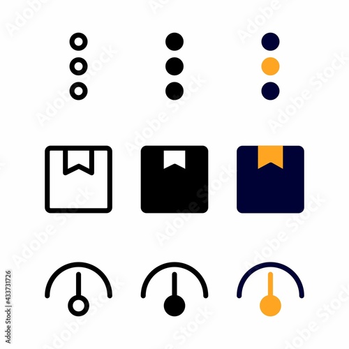 customize icon set with three style for presentation, banner, and social media