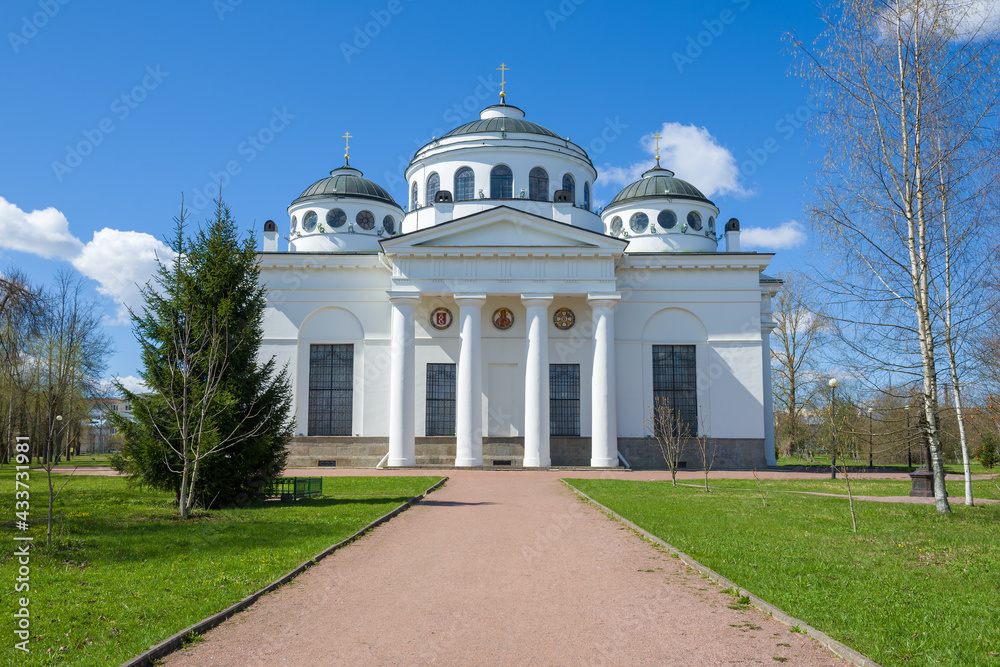 View of the ancient St. Sophia Cathedral (1788) on a sunny May day. Tsarskoe Selo, Russia