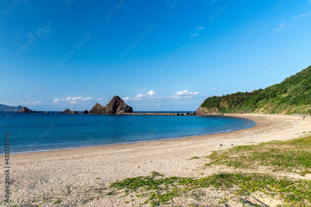 Obraz premium 奄美群島 加計呂麻島の西阿室海岸の立神岩