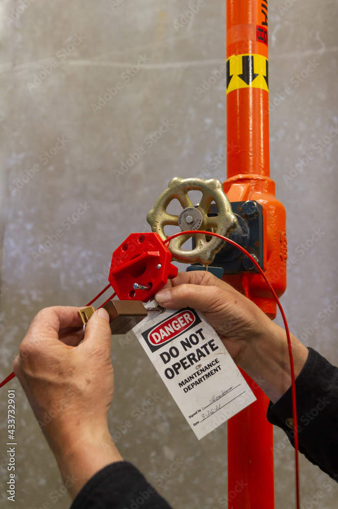Lockout tagout ammonia valve Stock Photo Adobe Stock