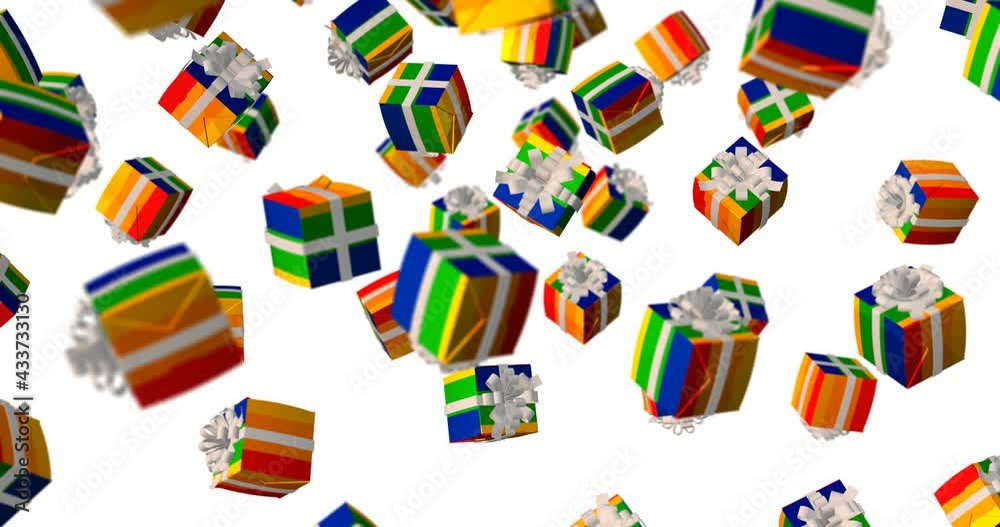 LGBT Gift Box White Ribbon falling slow motion LGBT Gift Box White Ribbon falling slow motion