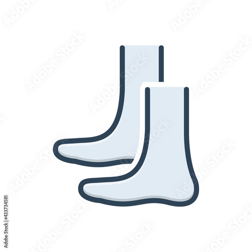 Color illustration icon for foot