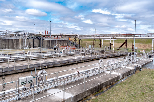 wastewater treatment plant on a sunny day