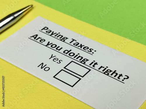 Questionnaire about taxation