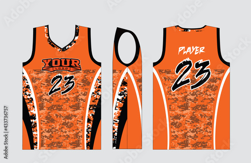Basketball gear template mockup perfect fit for all sports. The designs that go on casual wear, shirts, fashions apparels, and all kind of sports gear 