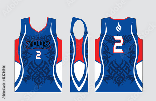 Basketball gear template mockup perfect fit for all sports. The designs that go on casual wear, shirts, fashions apparels, and all kind of sports gear 