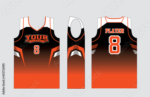 Basketball gear template mockup perfect fit for all sports. The designs that go on casual wear, shirts, fashions apparels, and all kind of sports gear 