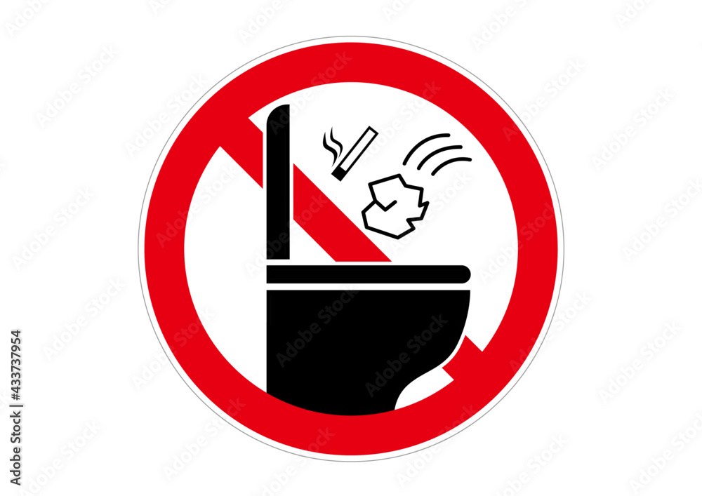 便器にポイ捨て禁止標識stock Vector Adobe Stock